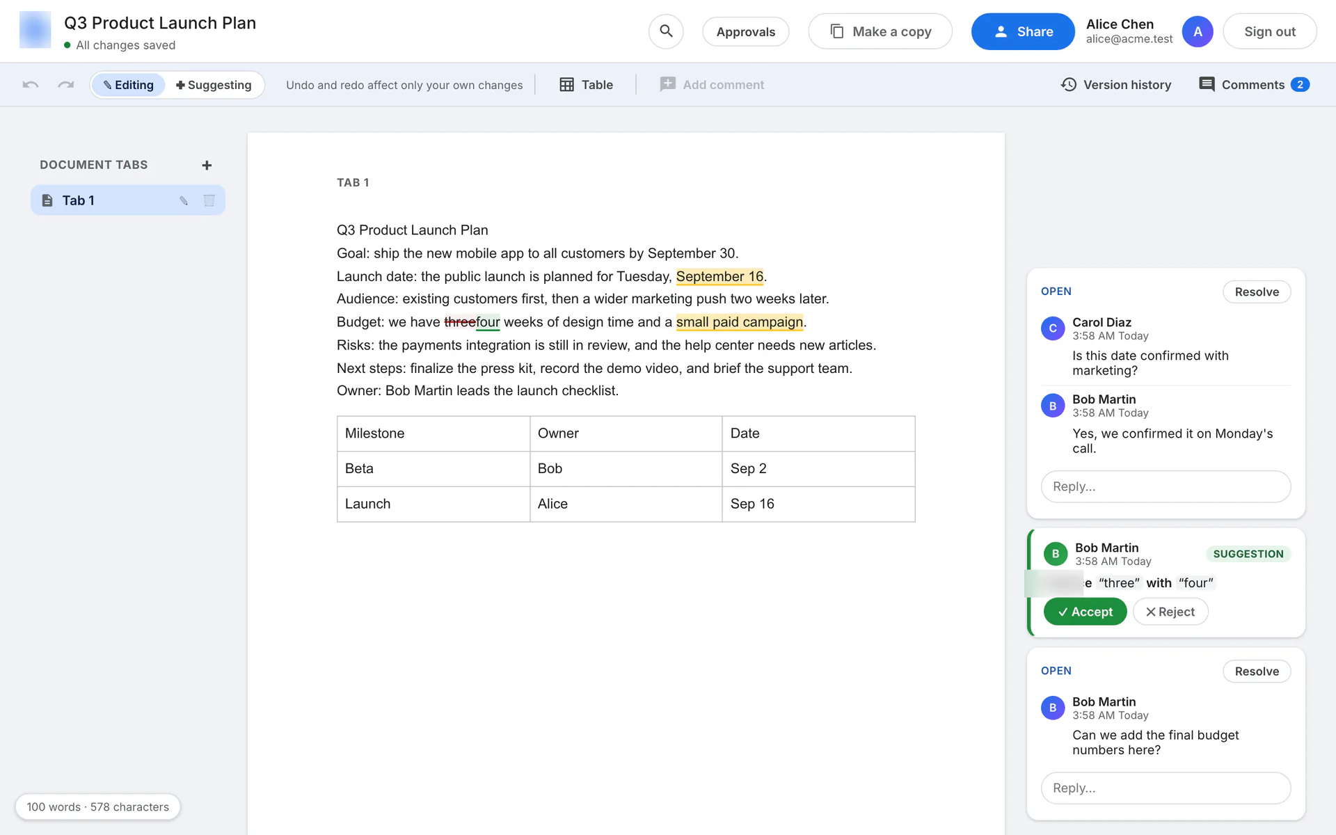 Opus 5.5, document editor build 4