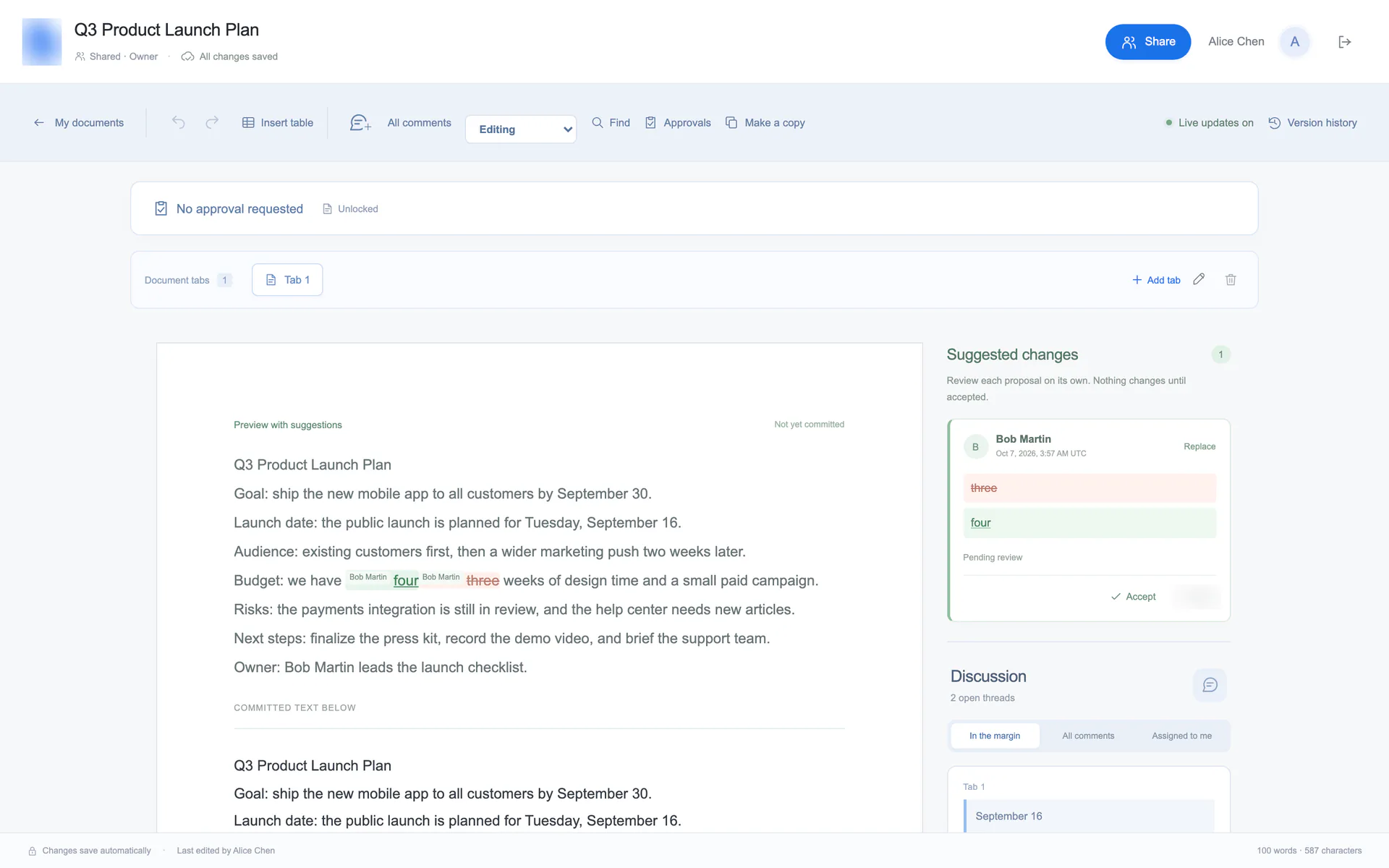 GPT-6 Astra, document editor build 4