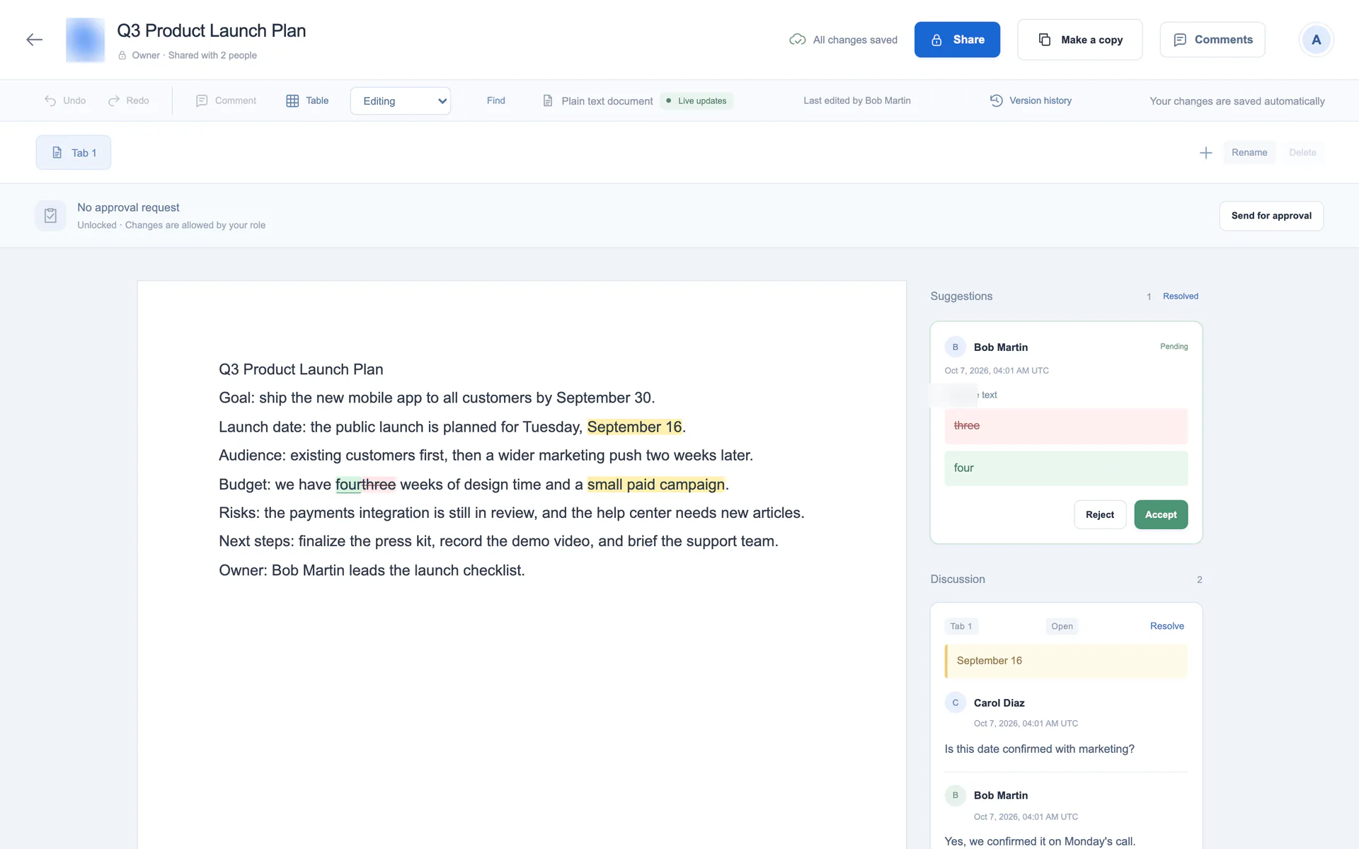 GPT-6.1 Sol, document editor build 4