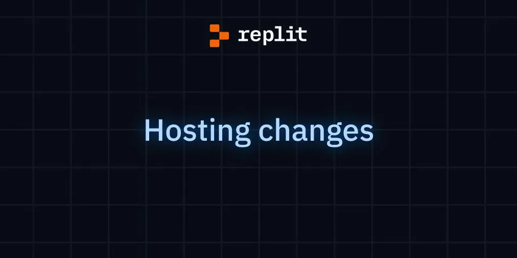 Cover artwork for the article “Changes to Hosting on Replit”.