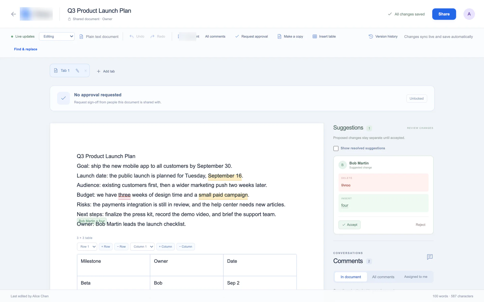 GPT-6.1 Sol, document editor build 1